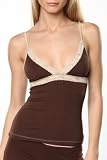 Underglam Brown Beige Lace Trim Tank