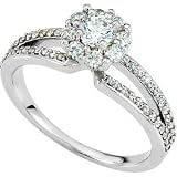 0.75ctw Bridal Engagement Ring, 14kt White Gold SI2-3, HI Color