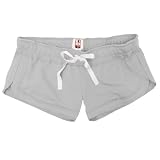 Solid Heather Gray Chrissy Short Novelty Girl Boxers Mini Itty Bitty Fleece Shorts Covered elastic waist, available in 5 adult sizes