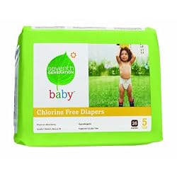 Seventh Generation Chlorine Free Baby Diapers, Stage 5 (Over 27 Lbs.), Case of 104 Diapers [Amazon Frustration-Free Packaging]