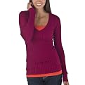 Juniors' Mossimo Supply Co. Long Sleeve V-Neck Sweater - Berry