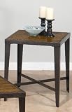 Glenna Elm & Black Metal Finished End Table