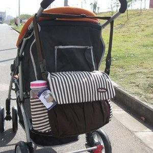 COSMOS Brown Baby Diaper Nappy Shoulder Stroller Bag Zip Pocket