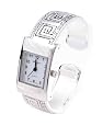 Geneva Platinum Women's Greek Key Style Band Watch