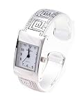 Geneva Platinum Women's Greek Key Style Band Watch