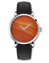 SPRAWL Aanalog Fashion Series Silver Ladies Watches of Genuine Black Leather Strap,Unique Wrist Watch for Women Girls Designed with desert