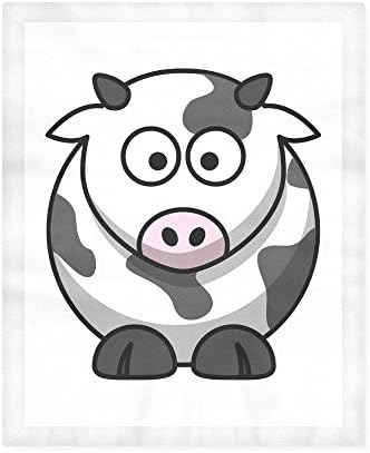 Brushed Fabric Funny Cartoon Milk Cow Art Print Duvet Cover Quilt Cover 86"(L) x 70"(W) Twin Size