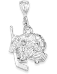 Sterling Silver Hockey Goalie Charm Sports Jewelry