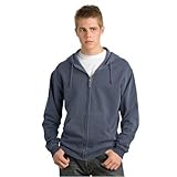 IMAGE OF District Threads Pigment-Dyed Full-Zip Hoodie, Scotland Blue, XX-Large