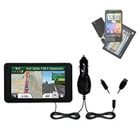 Double Port Micro Gomadic Car / Auto DC Charger for the Garmin Nuvi 3490 - Charges up to 2 devices simultaneously with Gomadic TipExchange Technology