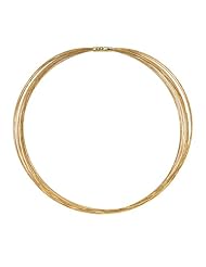 18K Yellow Gold 14 Strands 0.5mm Necklace 16 Inch