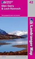 Glen Garry and Loch Rannoch (OS Landranger Map)