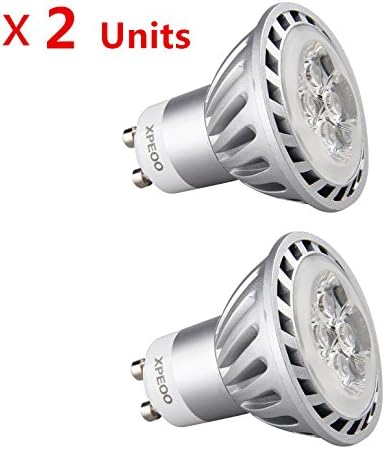 Xpeoo® 2 Units LED Light Gu10 6w, Soft White, 520lm, Super Bright, Equivalent to 50w Halogen Bulb, Spotlight Down Lamp, Energy Saving Lighting, Recessed Tracking Lamps, Non-dimmable, Effect of Philips - Gu10 Soft White 6w=50w