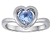 1.50 cttw 925 Sterling Silver Heart Engagement Promise of Love Ring with 7mm Round Simulated Aquamarine