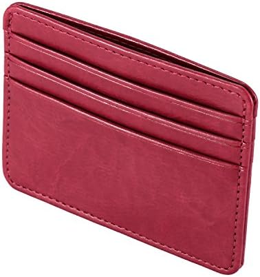 Homta Slim Wallet RFID Front Pocket Wallet Minimalist Secure Thin Credit Card Holder (Red)