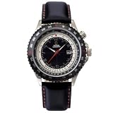 National Geographic Men's World Traveler Aviator Leather Strap Watch