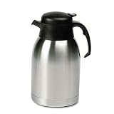 Hormel Products - Hormel - Stainless Steel Lined Vacuum Carafe, 1.9 Liter, Satin Finish/Black Trim - Sold As 1 Each - No glass to break! - Double-wall vacuum liner keeps beverages hot or cold for hours. - Pushbutton lever for easy pouring.