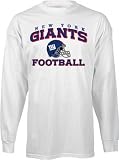 New York Giants White Stacked Helmet Long Sleeve T-Shirt