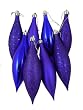 8ct Cobal Blue Shatterproof 4-Finish Finial Drop Christmas Ornaments 5.5"