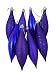 8ct Cobal Blue Shatterproof 4-Finish Finial Drop Christmas Ornaments 5.5"