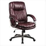 Executive Leather Chair with Padded Arms and Coated Frame Frame/Leather Color: Pewter/Black