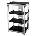 4-Tier Audio Pier - Chrome/ Black