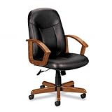 VL800 Series Manager Mid-Back Swivel/Tilt Chair, Black Leather/Bourbon CY