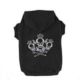 Black M Crown Crossbone Skull Printed Puppy Dog Cat Fleece Cotton Polyester Sweatshirt Hoodie