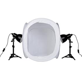 PhotoSEL LB112E22 Studio Lighting Kit with 40cm Light Tent 2x26w 5400K CRI>90 Bulbs for Product Photography