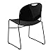Flash Furniture HERCULES Series 880 lb. Capacity Black Ultra-Compact Stack Chair with Black Powder Coated Frame