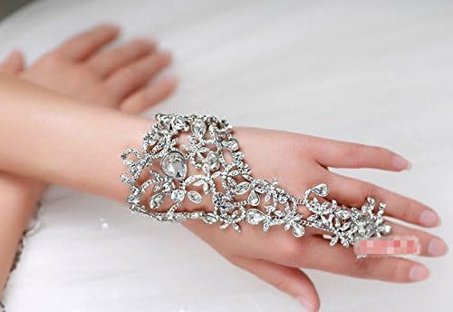 ASIN Diamond Bracelet Bride Bridal Wedding Accessory Hand Chains Band Wear Rhinestone Jewelry Dress Accessories