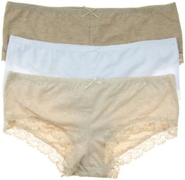 3 Pack Body Embrace Women's Cotton Spandex Hipsters in Plus Sizes (2X, Heather Nude/White/Tan)