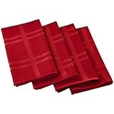 Cuisinart Easy Care Spill-Proof Formal Microfiber Fabric Dinner Napkin, 4-Pack, Red