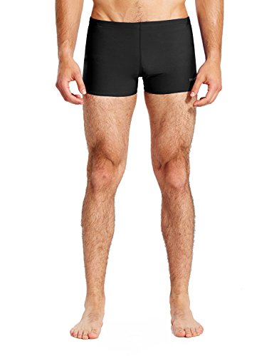 Baleaf Men's PBT Durable Solid Square Leg Training Racing Swimsuit