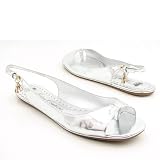 Juicy Couture - JUICY COUTURE Pam New Flats Slingback Thongs Silver Womens