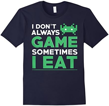 Men's Gamer T Shirt - Game Some Times I Eat Shirt 3XL Navy