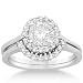 Petite Halo Engagement Ring and Wedding Band Palladium Gold (0.32ct)