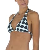 Mossimo Black: Dot Halter Swim Top - Slate/ Blue