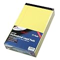 Ampad 20-230 Evidence Perf 8-1/2x14 Pads, Wide Rule, Red Margin, Canary, 50 Sheets, Dozen