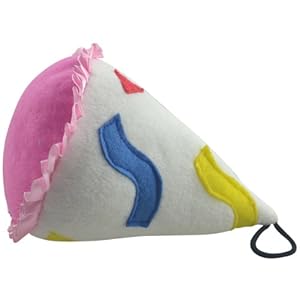 Dogloveit Birthday Cap Style Soft Cotton Dog Toys with Sound Squeaker Squeaky Toy for Pet Puppy Cat Dog