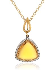 Azaara Delicate Citrine Swarovski Crystal Pendant Necklace