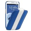 Melkco - Housse cuir flip ultra mince Samsung Galaxy S3 (i9300) Bleu / Blanc