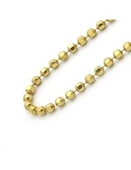 14K Gold 2.5mm Italian Bead Chain Necklaces ( Available Length 16", 18", 20", 22", 24")
