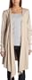 Allen Allen Women's Hooded Raw Seam Cardigan,Bone,X-Large