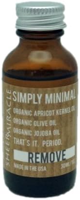 Simply Minimal Remove Eye Makeup Remover by Sheer Miracle - Vegan, Organic, All Natural, 3 Ingredients, No Parabens