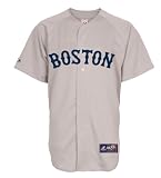 MLB Men's Boston Red Sox Adrian Gonzalez Road Gray Short Sleeve 6 Button Synthetic Replica Baseball Jersey Spring 2012  (Road Gray, Small)
