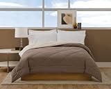 Villa Collection Solid Color Reversible Queen Comforter, Cream To Taupe