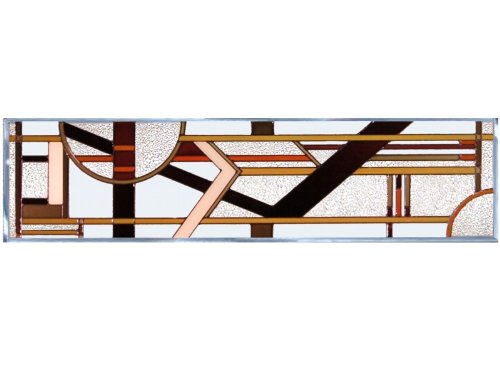 Brown ART DECO ARCHITECTURAL Suncatcher Transom Window 42