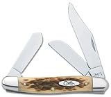 W.R. Case Sons Cutlery Stockman Amber Clip Sheepfoot Spey Blades 9.84cm Closed Duralble