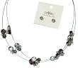 Tritone Crystal, Pewter, Copper & Brass Memory Wire Necklace & Earring Set by DaVinci